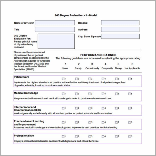 360 Degree Feedback Template Pdf