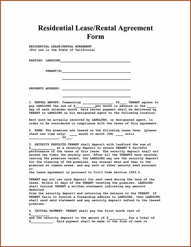 Apartment Lease Agreement Template