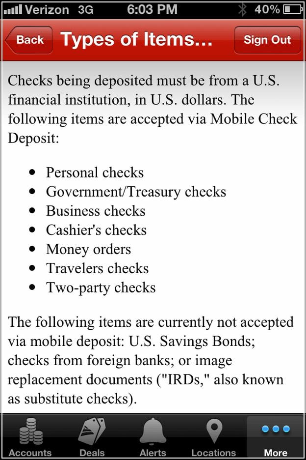 mobile deposit money order bank of america