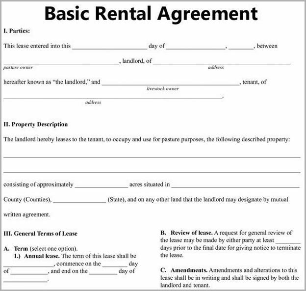 Basic Lease Agreement Free