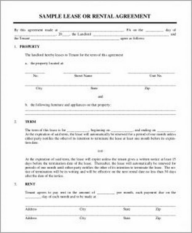 Basic Lease Agreement Printable