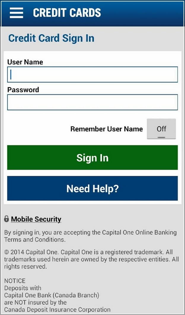 Capital One Online Banking Login Canada