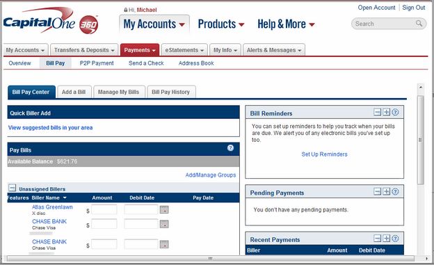 Online Bill Pay Capital One