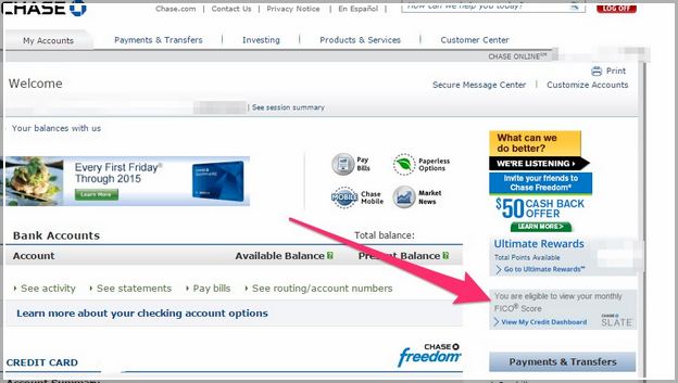 Chase Freedom Credit Score Check
