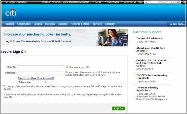 Citibank Credit Card Log In