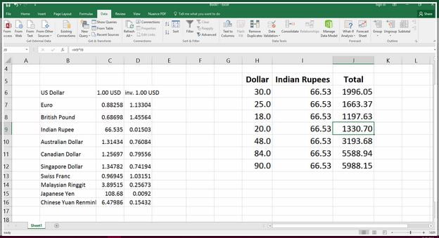 Convert Dollars To Rupees In Excel