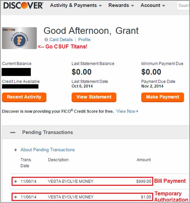 Discover Credit Card Pay Bill