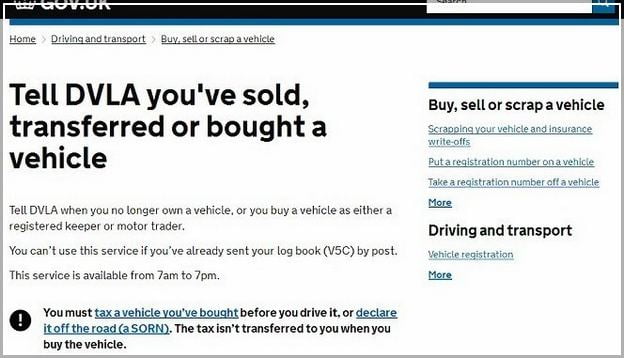 Dvla Change Of Ownership By Post