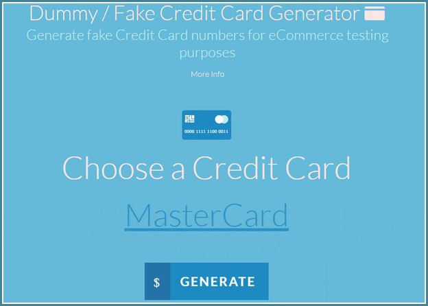 Fake Credit Card Info