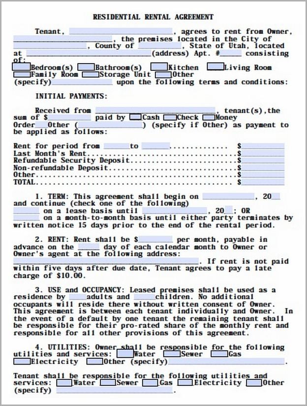 Free Lease Agreement Template Word California