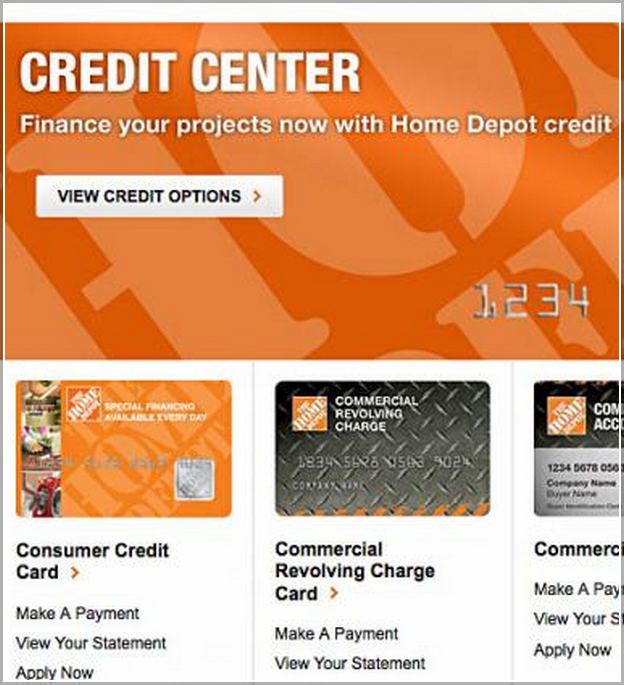 Home Depot Credit Card Payment Options