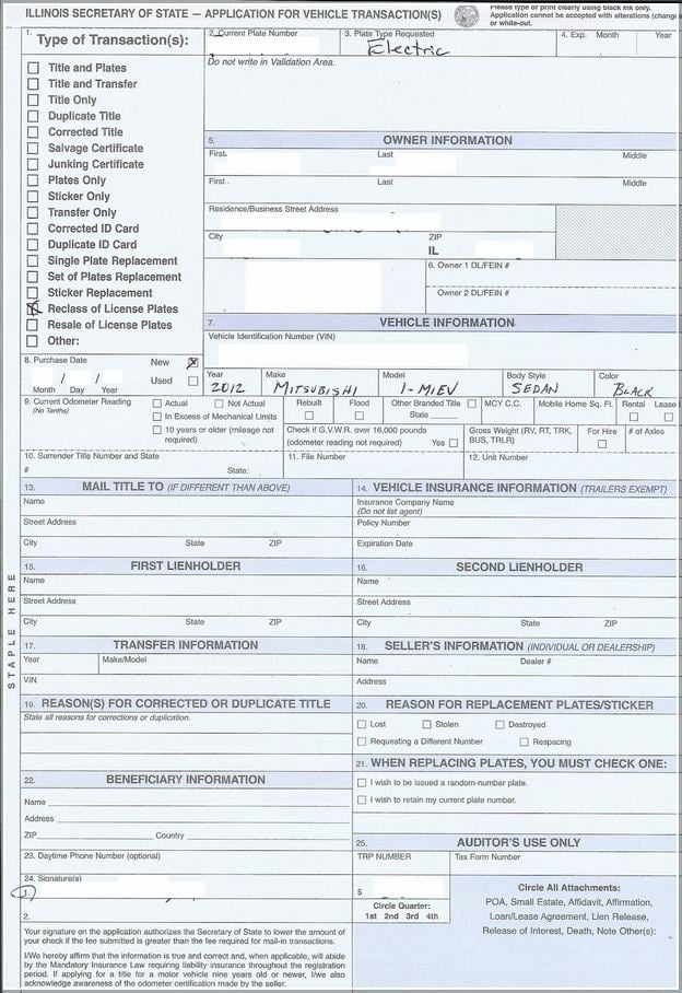 state of illinois correct duplicate title form