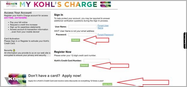 Kohls Credit Card Log In
