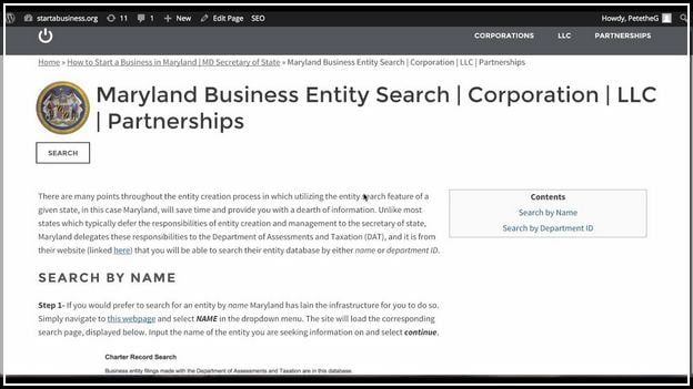 Maryland Business Entity Search Secretary Of State