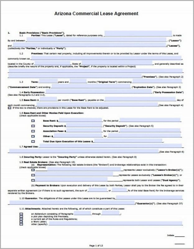 Modified Gross Lease Template