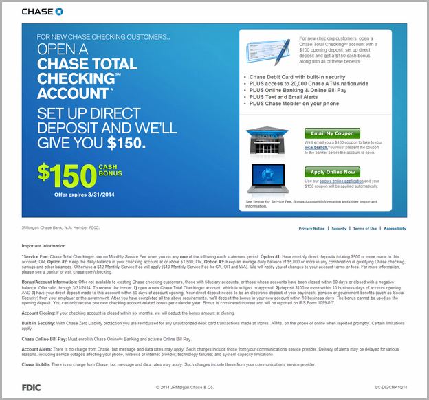 Open Chase Total Checking Account Online