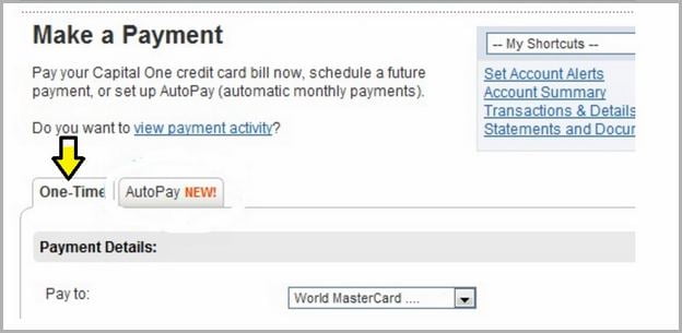 Payment Capital One Credit Card Online