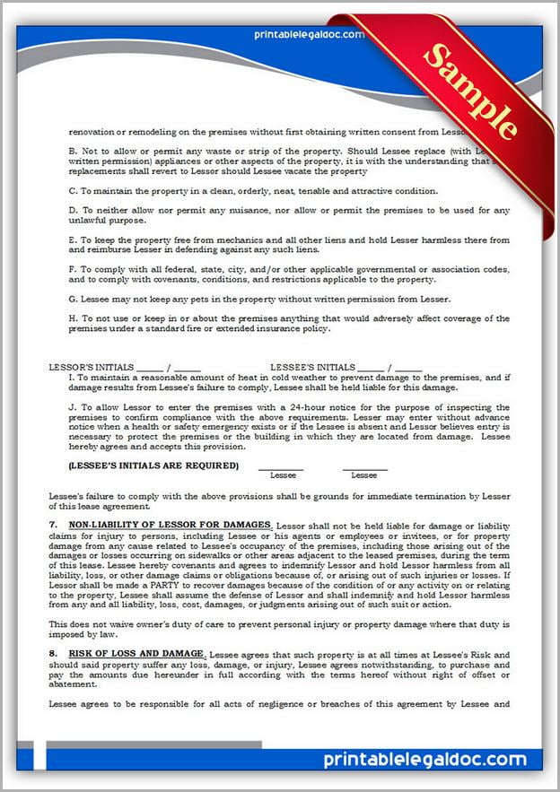 Standard Lease Agreement Texas