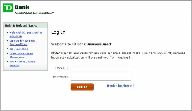 Td Bank Business Checking Login