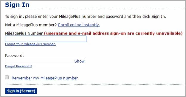United Airlines Mileageplus Account Sign In