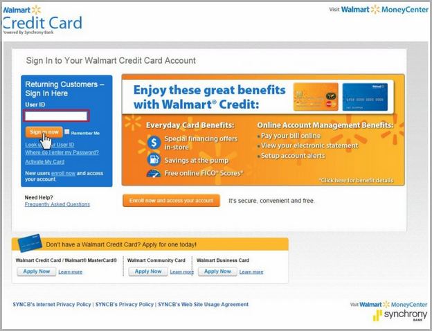 Walmart Credit Card Account Sign In