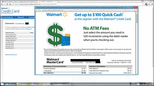 Walmart Credit Card Log On