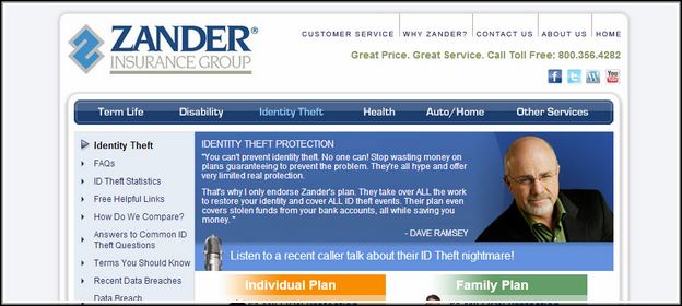 Zander Insurance Identity Theft Family Plan