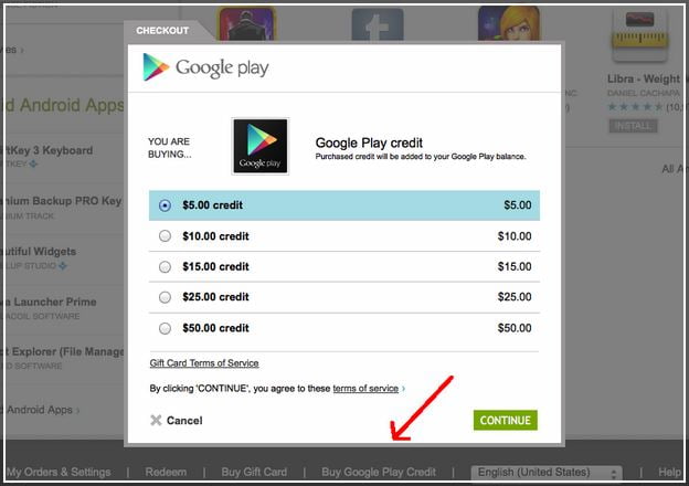 Add Funds To Google Play