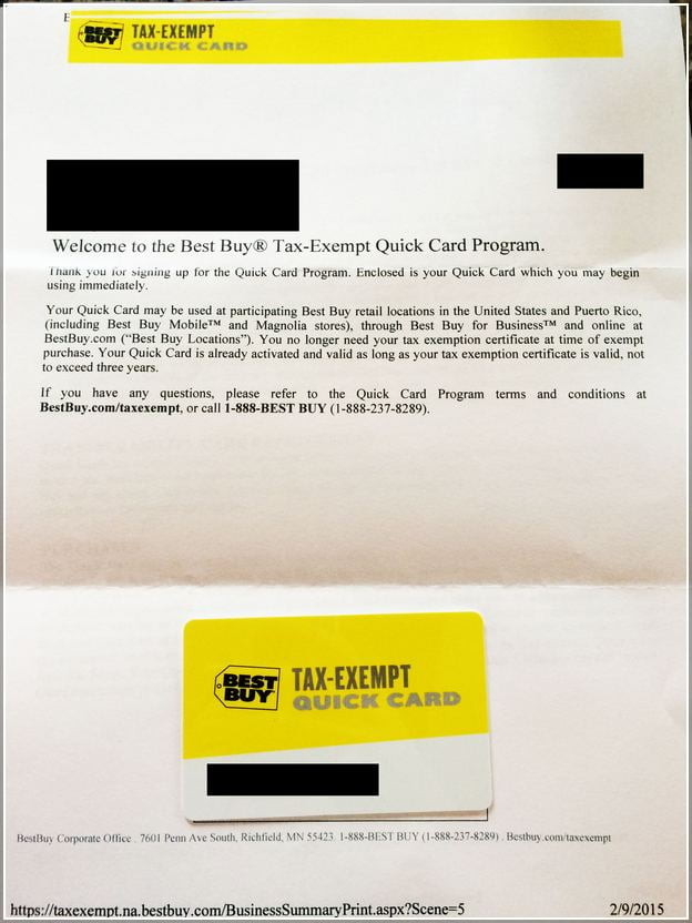 Best Buy Tax Exempt