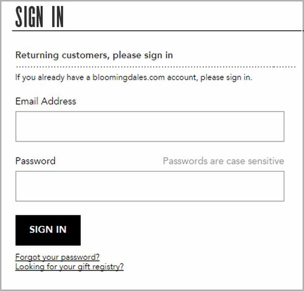 Bloomingdale's Credit Card Login