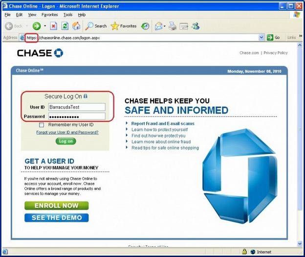 Chase Online Banking Logon Page P