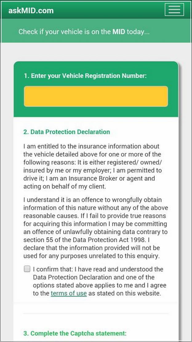 Check If A Vehicle Is Insured Mid