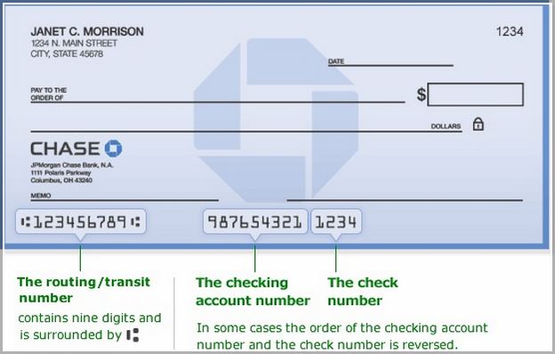 Checking Account Number On Check Chase
