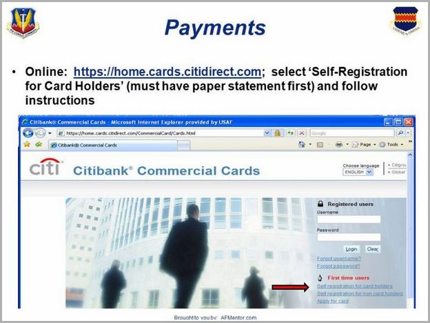 Government Citi Travel Card Online Payment