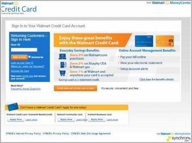 Manage Walmart Credit Card Login