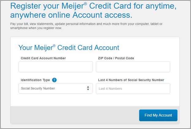 Meijer Credit Card Account Login