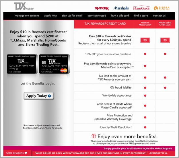 Tjx Credit Card Online Access