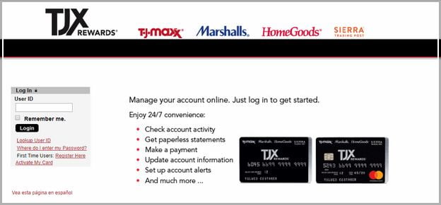 Tjx Credit Card Payment Online Login