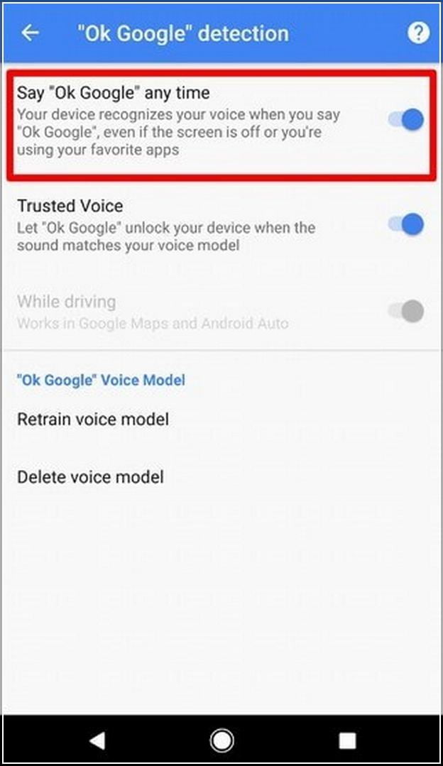 Turn Off Google Voice Android