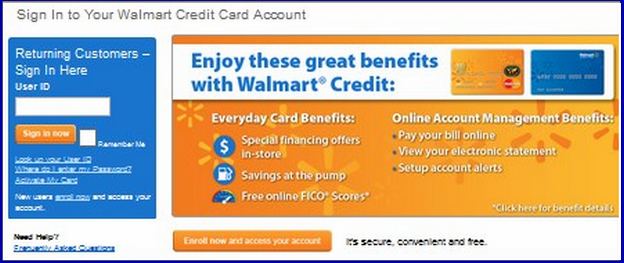 Walmart Credit Card Online Payment